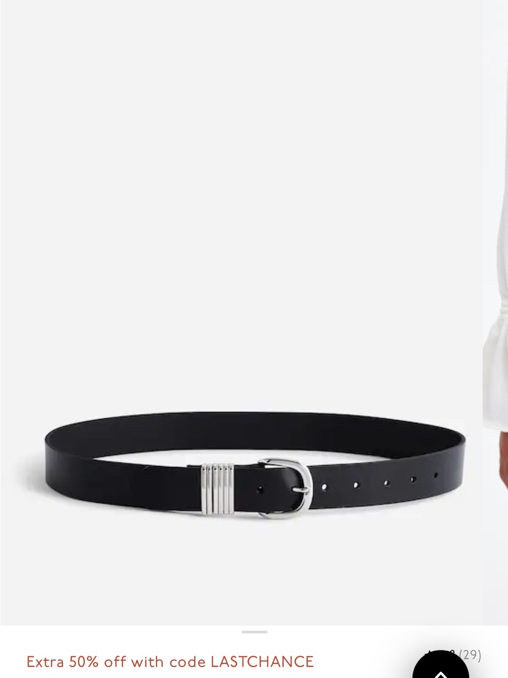 Madewell Black Leather Belt with Silver Buckle